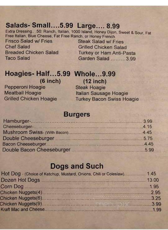Valley Diner - Pine Grove, WV menu_pic