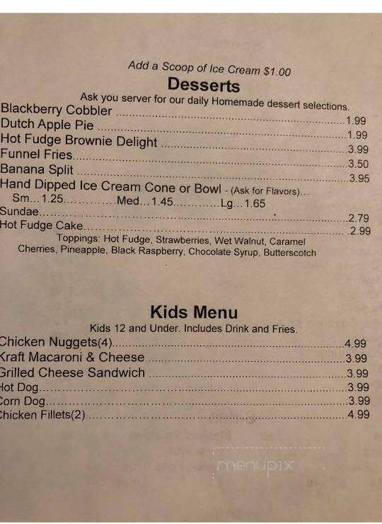 Valley Diner - Pine Grove, WV menu_pic
