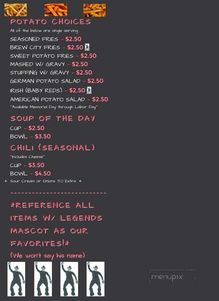 Legends - Suring, WI menu_pic