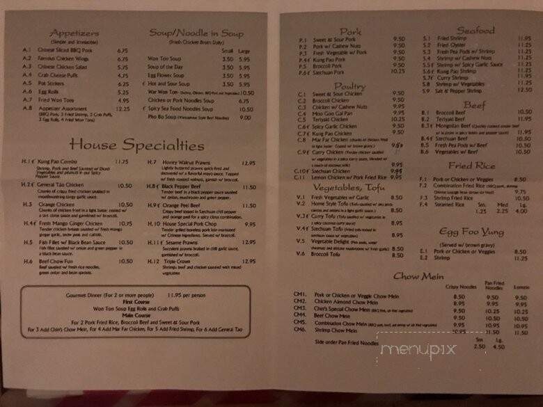 Chin's Cafe & Motel - Eureka, CA menu_pic