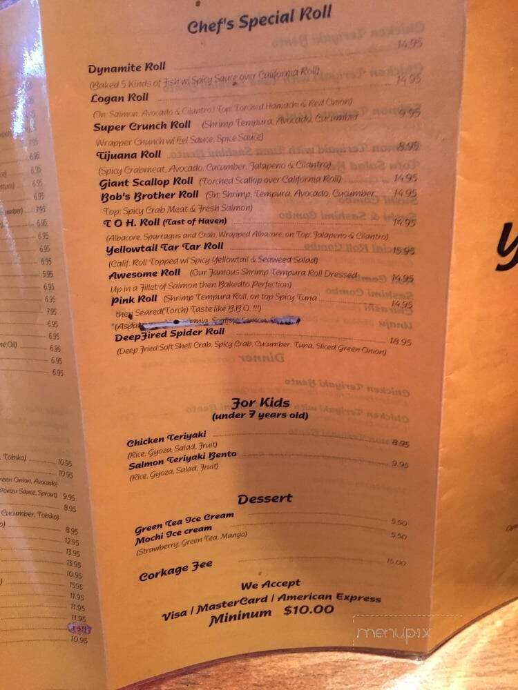 Yokohama - Los Gatos, CA menu_pic