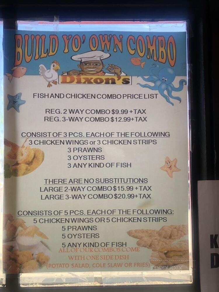 Dixon's - Oakland, CA menu_pic