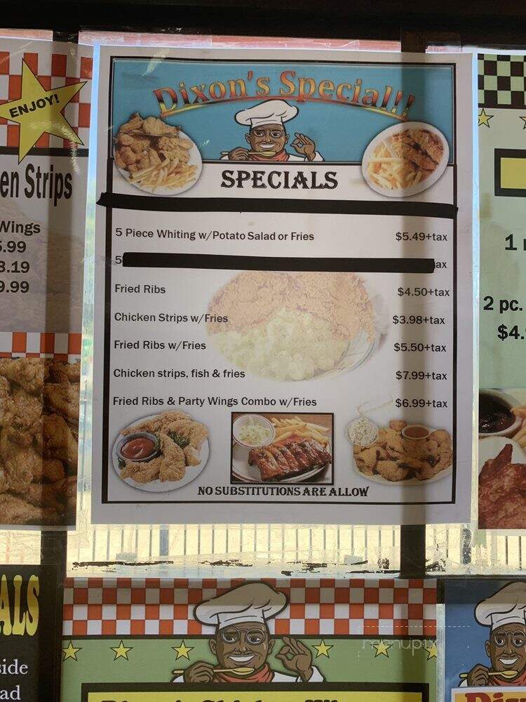 Dixon's - Oakland, CA menu_pic
