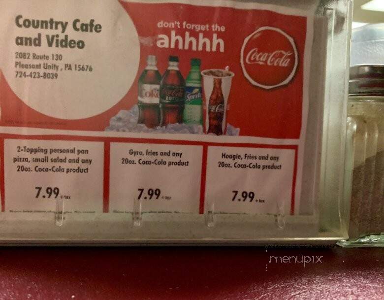 Country Cafe & Video - Pleasant Unity, PA menu_pic