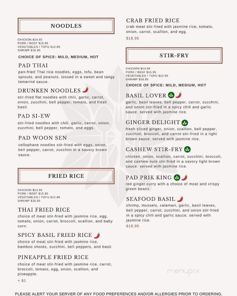 Sugar and Spice Thai Food and More - Havertown, PA menu_pic
