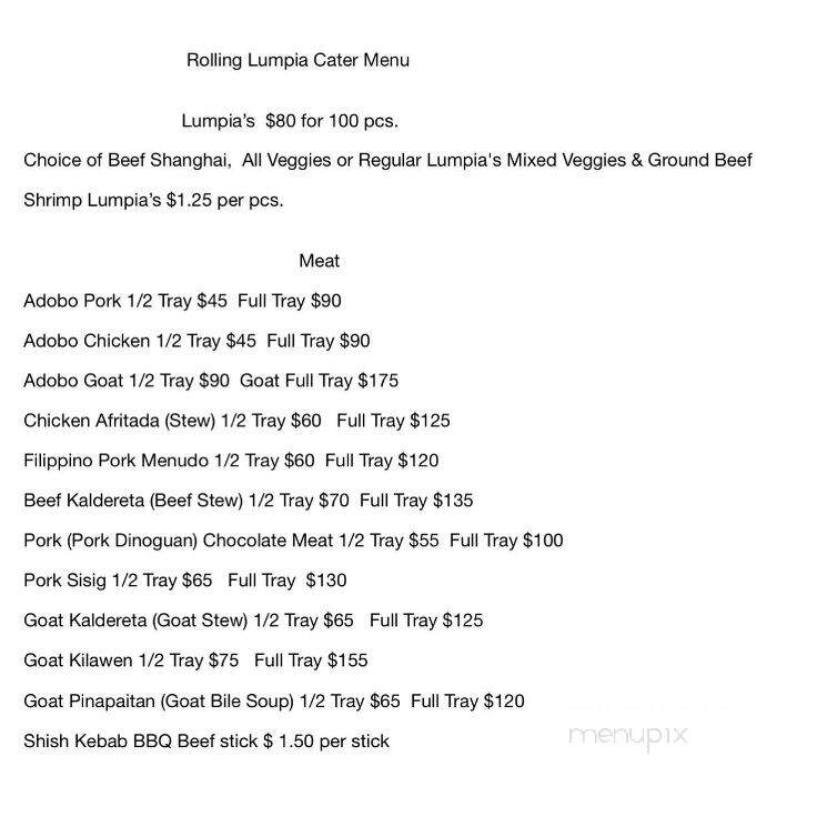 Rolling Lumpia - Stockton, CA menu_pic