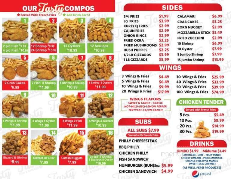 Tasty Seafood Chicken & Subs - Jacksonville, FL menu_pic