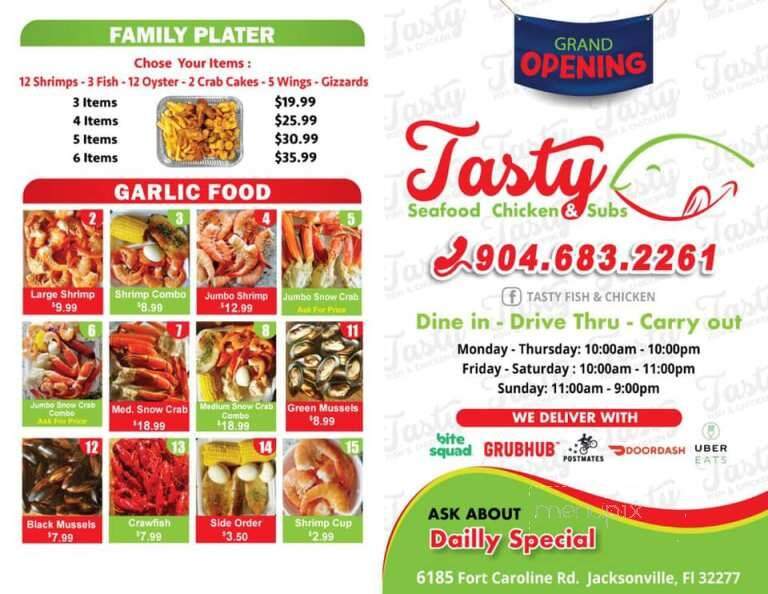 Tasty Seafood Chicken & Subs - Jacksonville, FL menu_pic