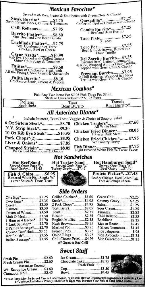 Louis' Diner - Littleton, CO menu_pic