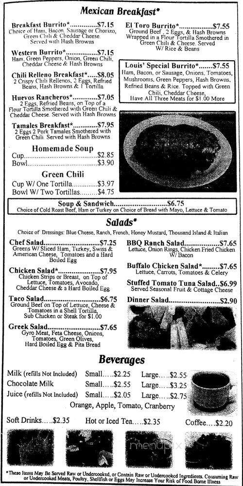 Louis' Diner - Littleton, CO menu_pic