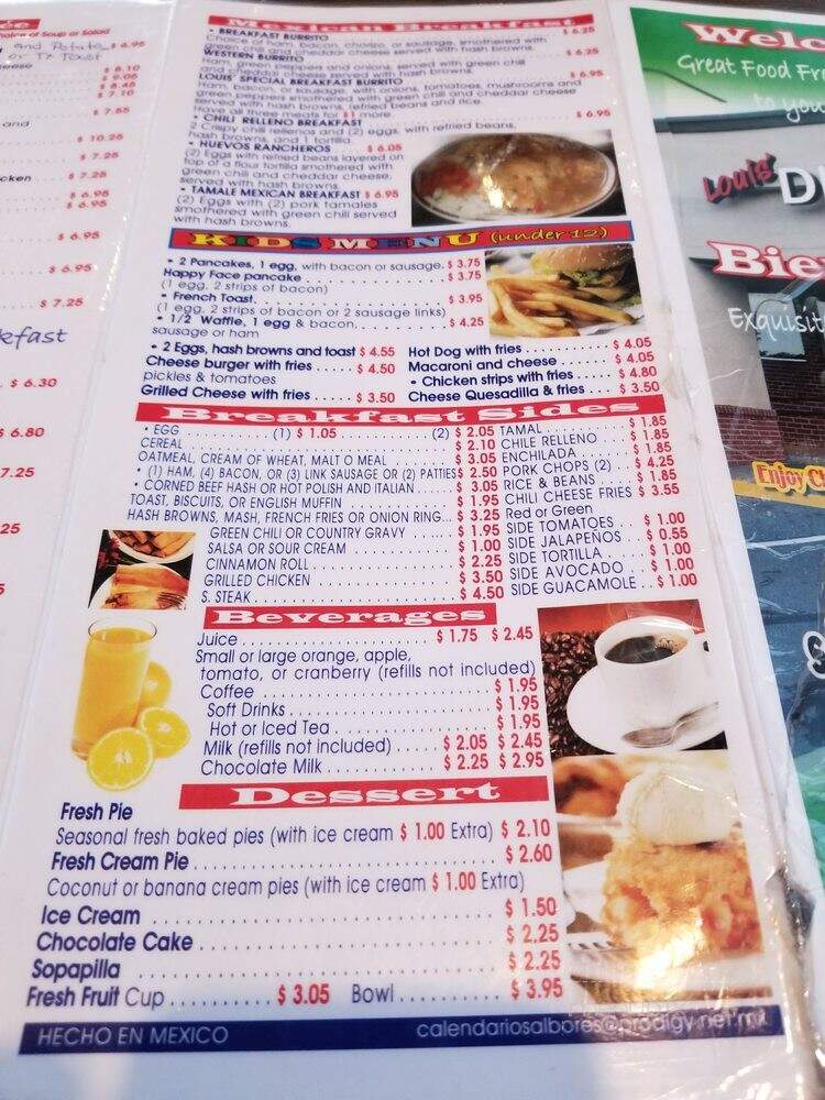 Louis' Diner - Littleton, CO menu_pic