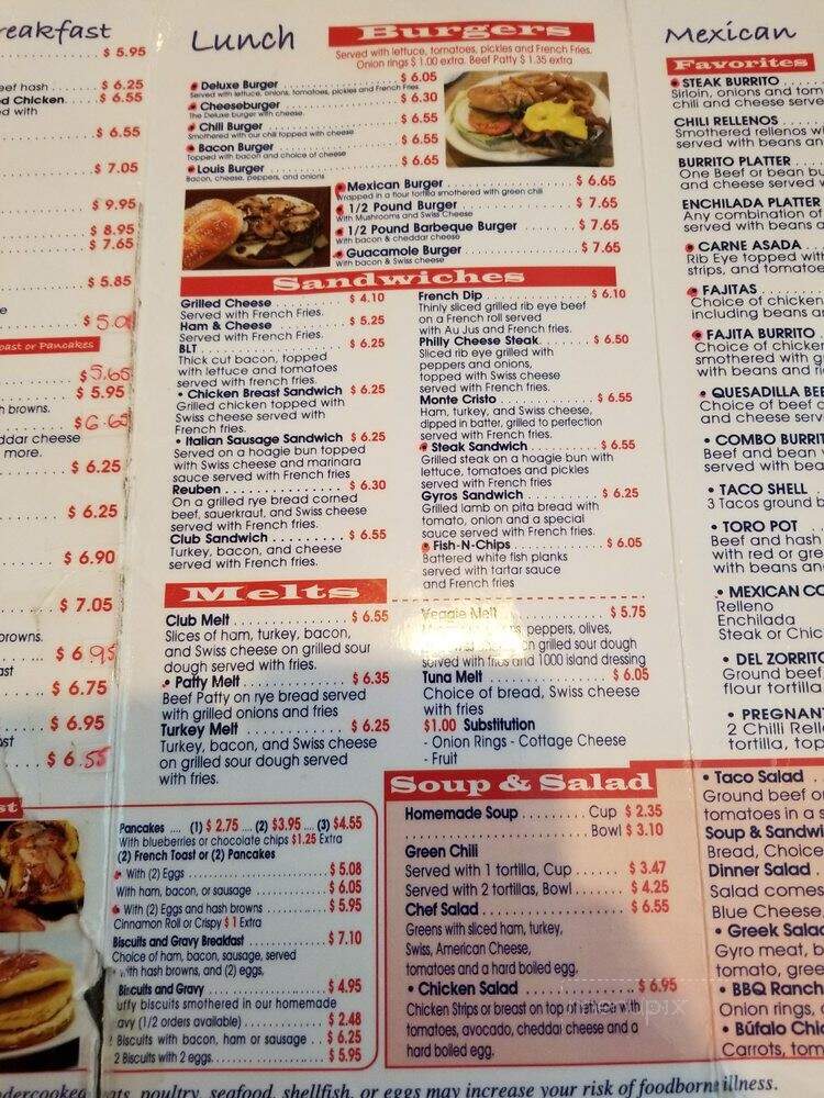 Louis' Diner - Littleton, CO menu_pic