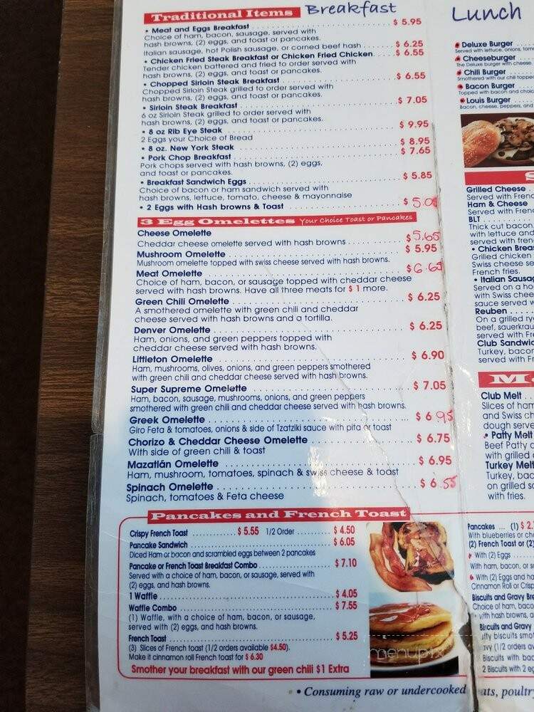 Louis' Diner - Littleton, CO menu_pic