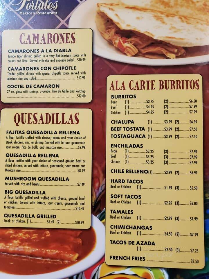 Los Portales Mexican Restaurant - Tipton, IN menu_pic
