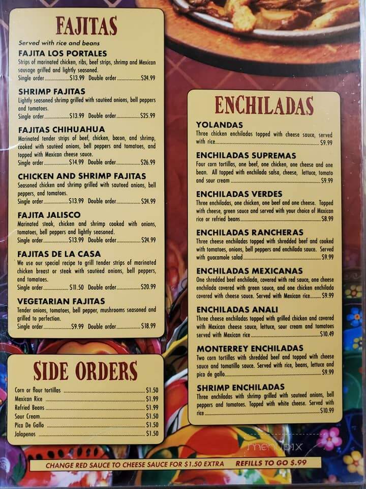 Los Portales Mexican Restaurant - Tipton, IN menu_pic