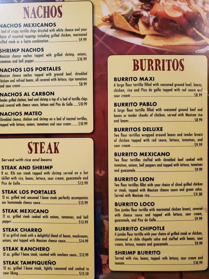 Los Portales Mexican Restaurant - Tipton, IN menu_pic