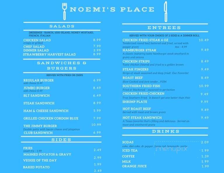 Noemi's Place - Levelland, TX menu_pic
