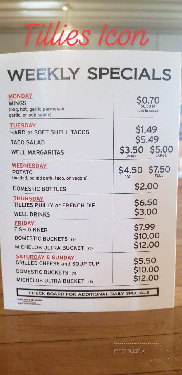 Tillies Icon - Alexandria, IN menu_pic
