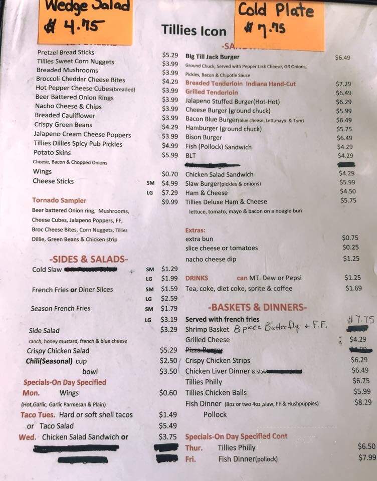 Tillies Icon - Alexandria, IN menu_pic