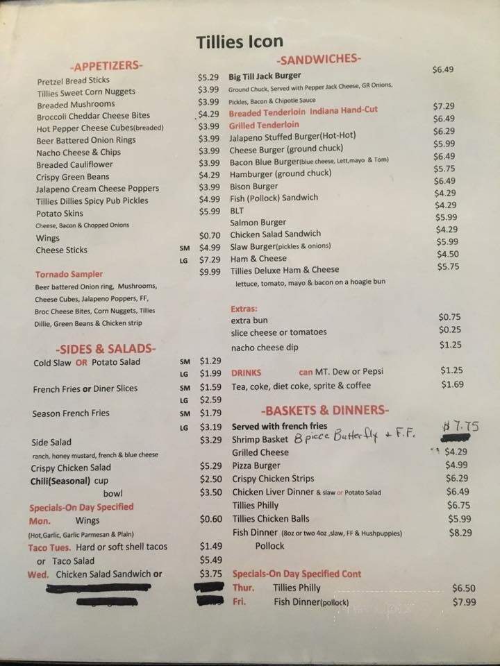 Tillies Icon - Alexandria, IN menu_pic