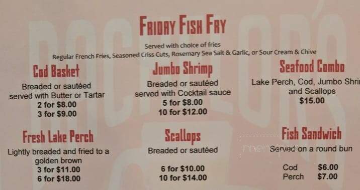 Bachelors - Kaukauna, WI menu_pic
