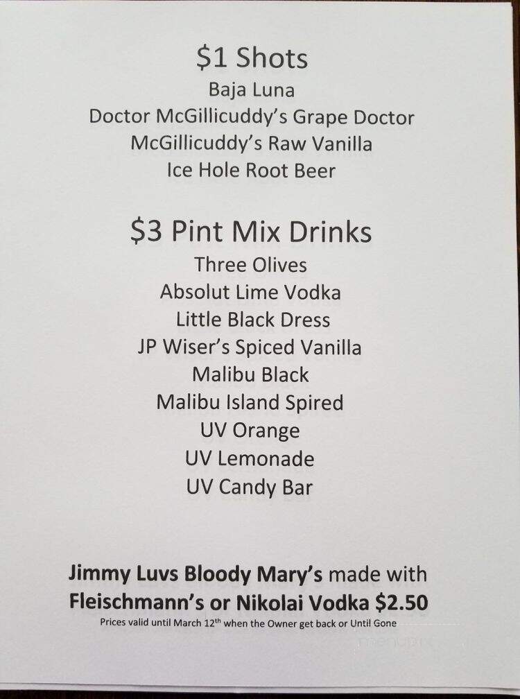Bachelors - Kaukauna, WI menu_pic