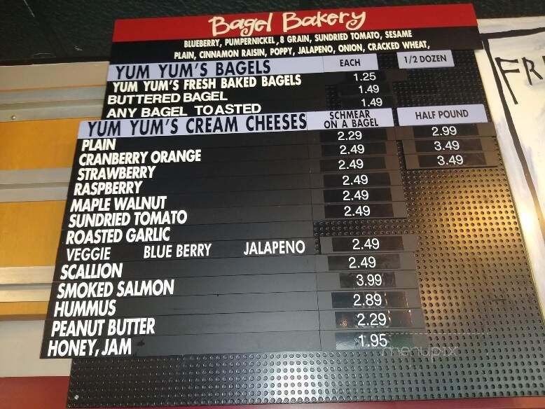 Yum Yum's Bagel Cafe - Uniontown, PA menu_pic