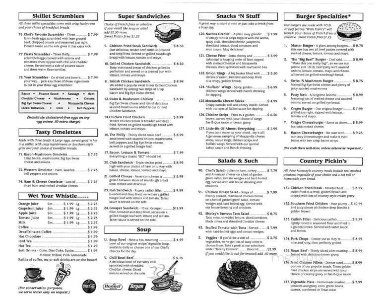 Crager's Restaurant - Sarasota, FL menu_pic