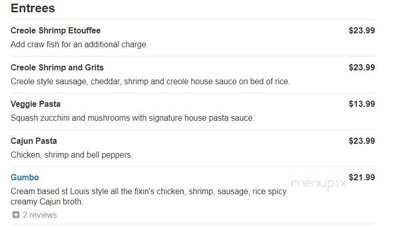 Creole With A Splash Of Soul - St. Louis, MO menu_pic
