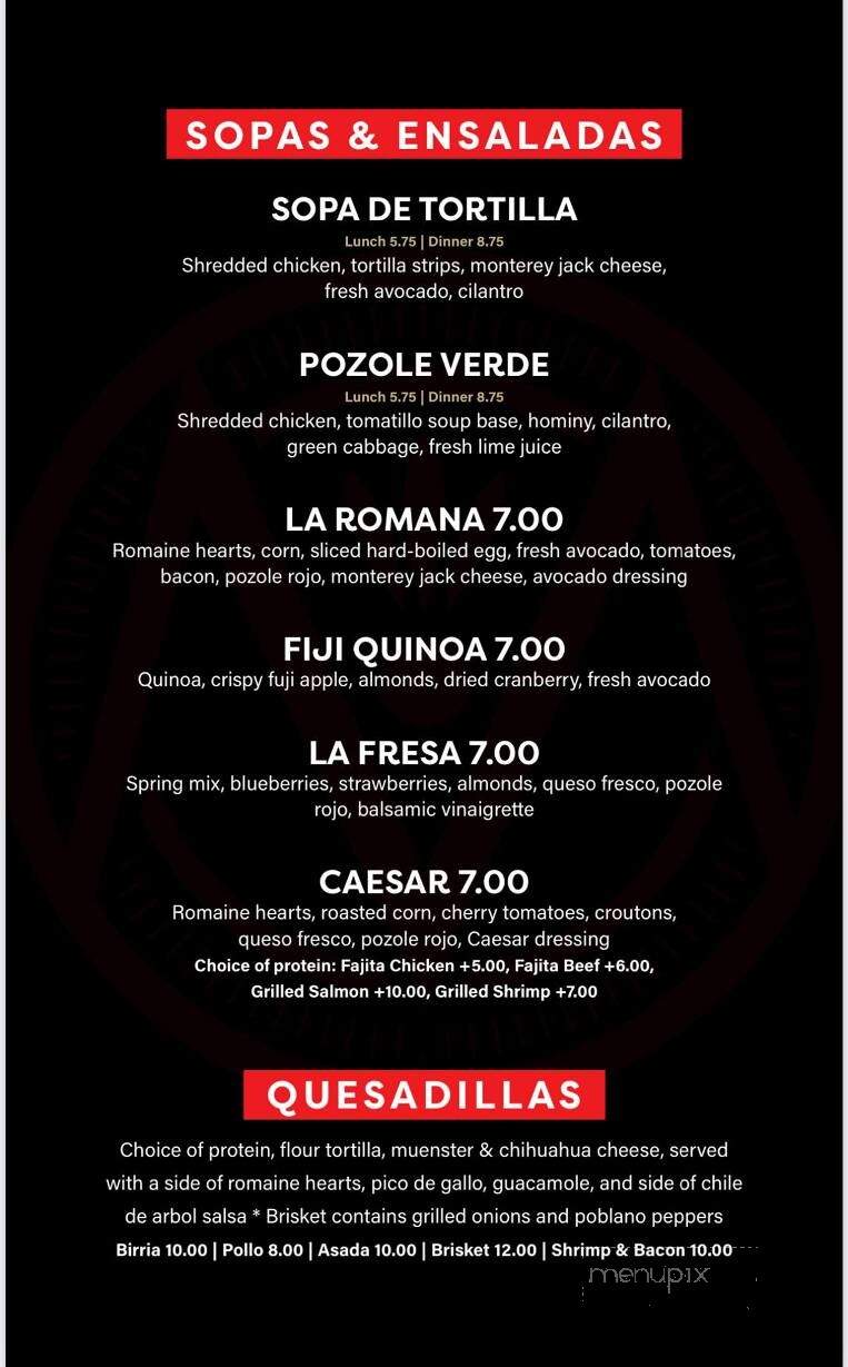 Madre's Mexican Kitchen - Tulsa, OK menu_pic