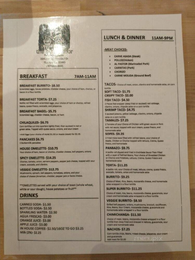 The Black Door Mexican Cuisine - Gualala, CA menu_pic