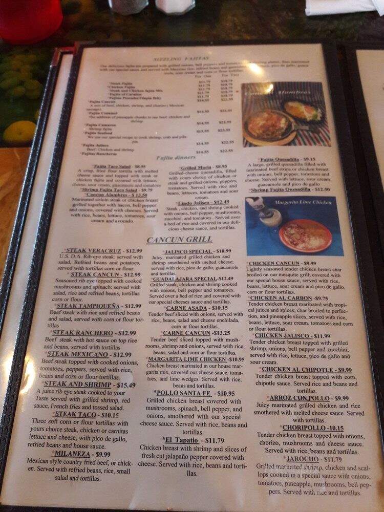 Cancun Mexican Restaurant - Clear Lake, IA menu_pic