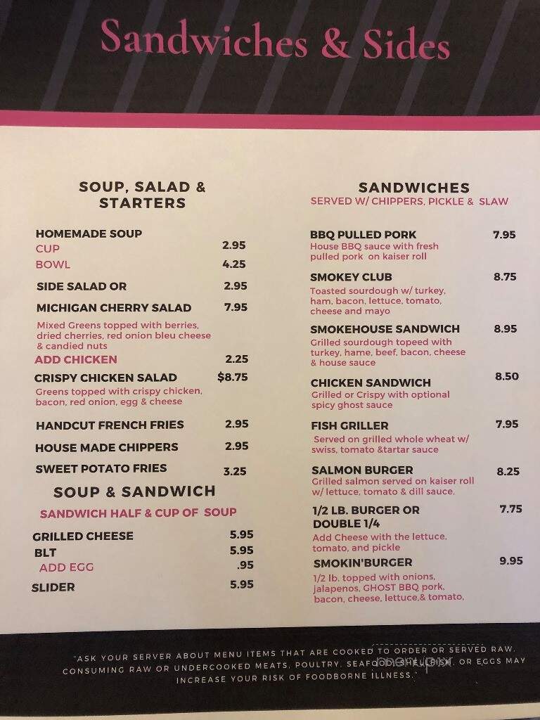 Bush's Restaurant - Lexington, MI menu_pic