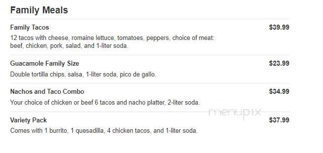 House of Tacos - Mount Joy, PA menu_pic