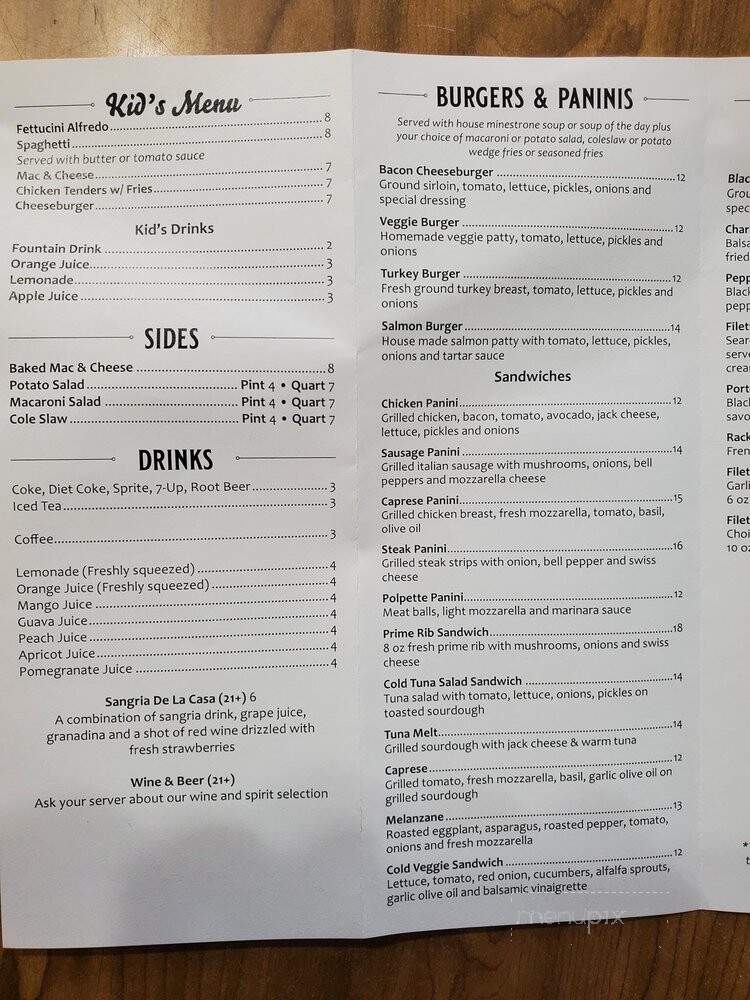 La Bruchetta Rustica - Prunedale, CA menu_pic