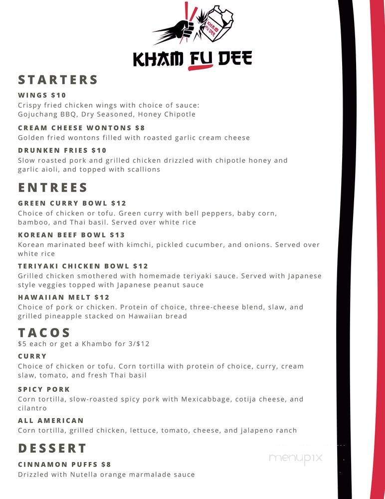 Kham Fu Dee - Minneapolis, MN menu_pic