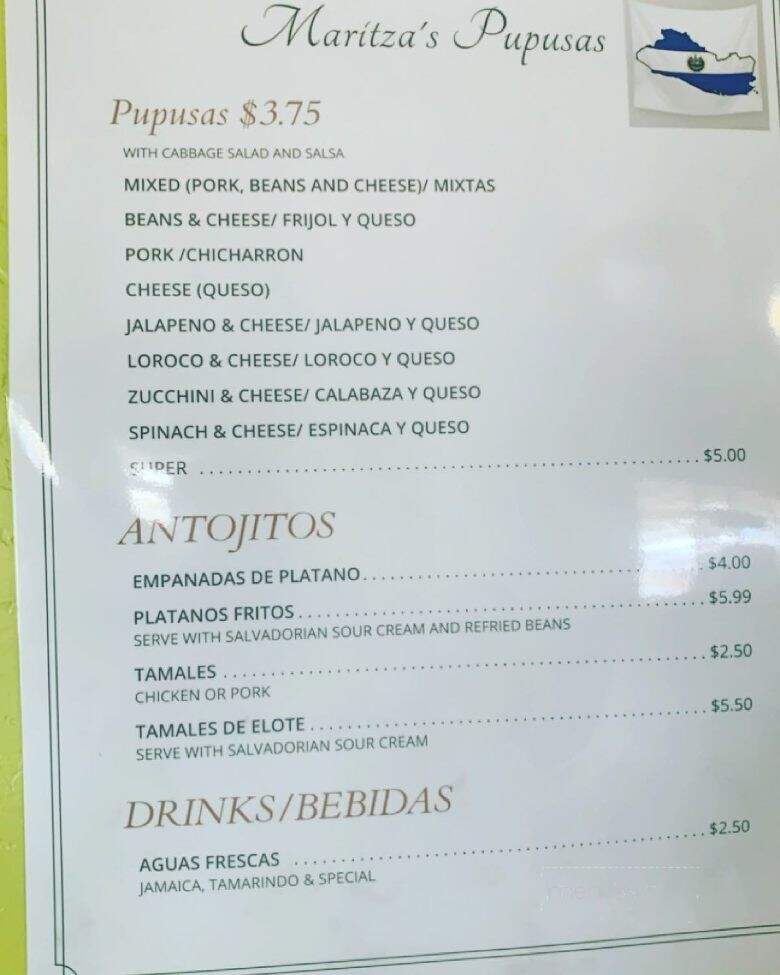Maritza's Pupusas - Queen Creek, AZ menu_pic