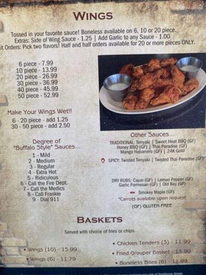Frankie's Wings and Things - Titusville, FL menu_pic