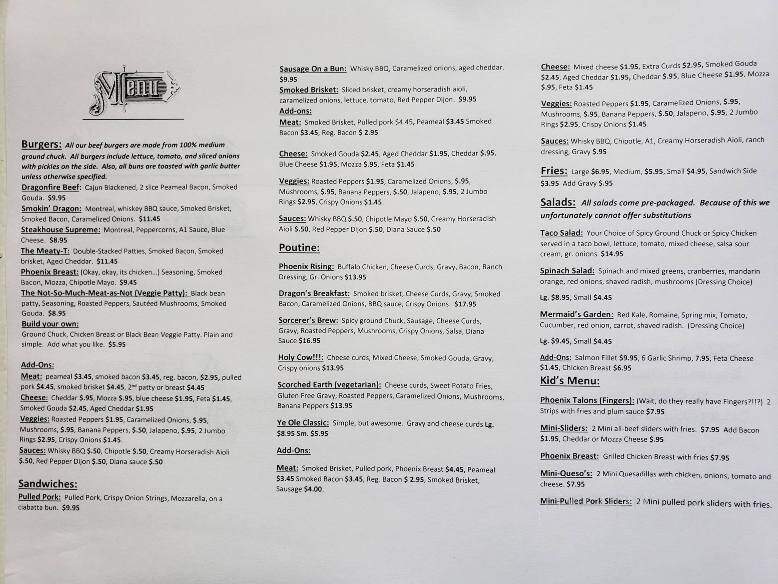 Tristan's Tasty Eatz - Huntsville, ON menu_pic