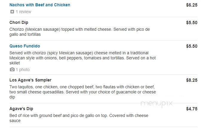 Los Agave's - Eddyville, KY menu_pic