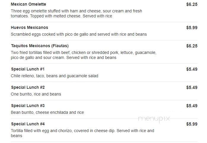 Los Agave's - Eddyville, KY menu_pic