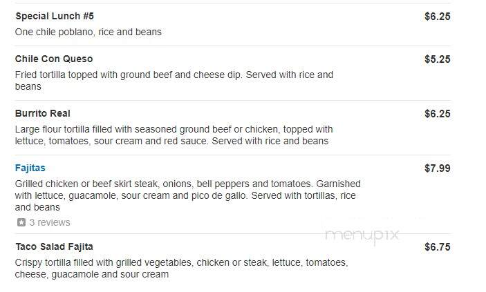 Los Agave's - Eddyville, KY menu_pic