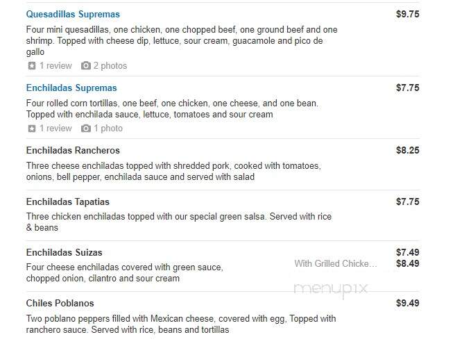 Los Agave's - Eddyville, KY menu_pic
