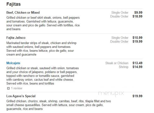 Los Agave's - Eddyville, KY menu_pic