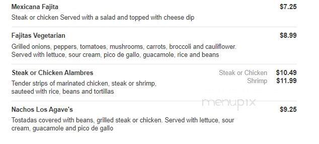 Los Agave's - Eddyville, KY menu_pic