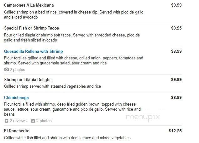 Los Agave's - Eddyville, KY menu_pic