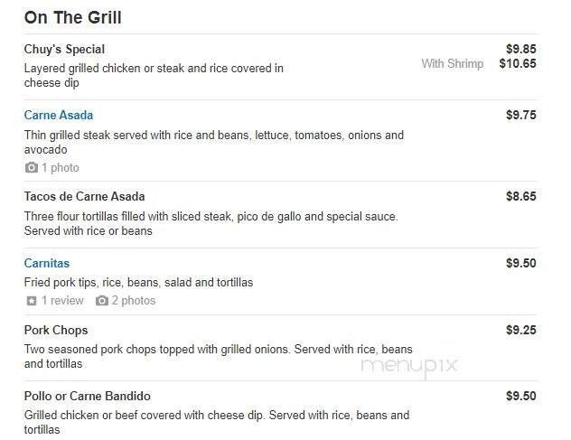 Los Agave's - Eddyville, KY menu_pic