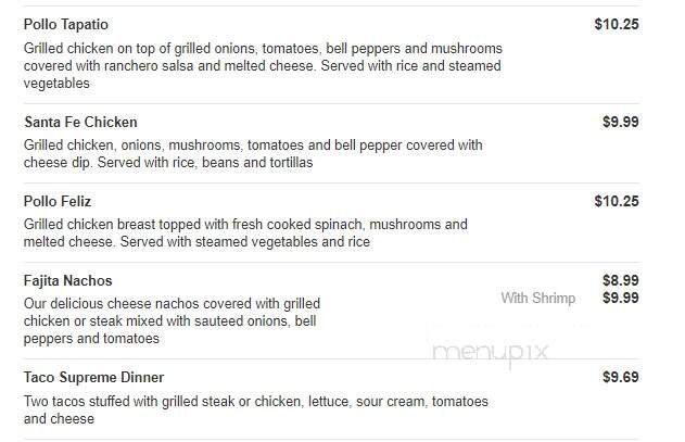 Los Agave's - Eddyville, KY menu_pic