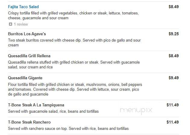 Los Agave's - Eddyville, KY menu_pic