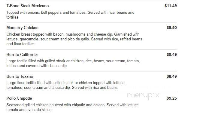 Los Agave's - Eddyville, KY menu_pic